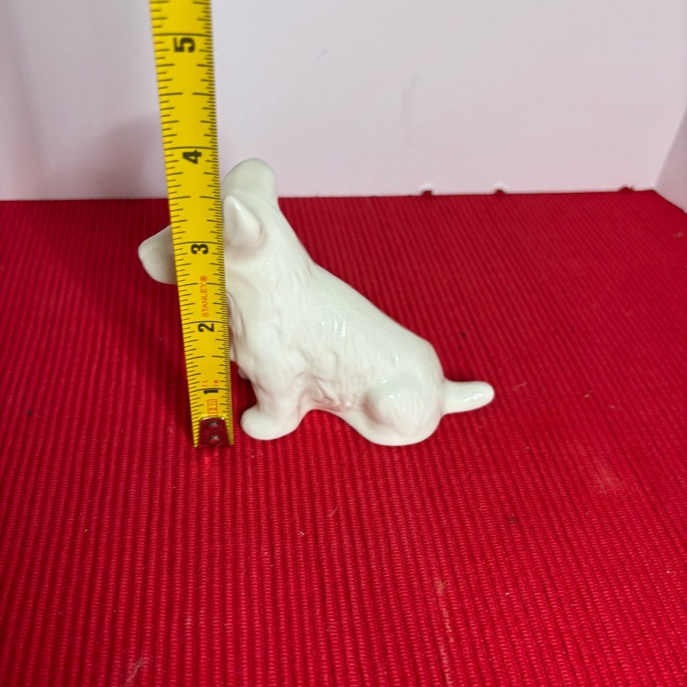 Bellerk Ireland White Ceramic Terrier Dog Figurine Stamped - Picture 7 of 7